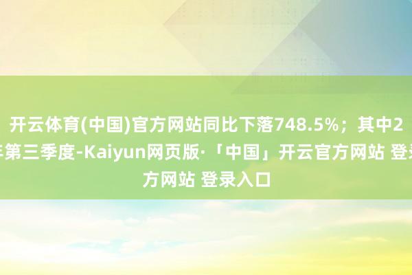 开云体育(中国)官方网站同比下落748.5%；其中2024年第三季度-Kaiyun网页版·「中国」开云官方网站 登录入口