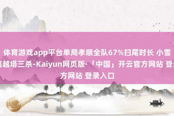 体育游戏app平台单局孝顺全队67%扫尾时长 小雪公孙离越塔三杀-Kaiyun网页版·「中国」开云官方网站 登录入口