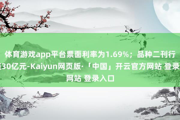 体育游戏app平台票面利率为1.69%；品种二刊行规模30亿元-Kaiyun网页版·「中国」开云官方网站 登录入口